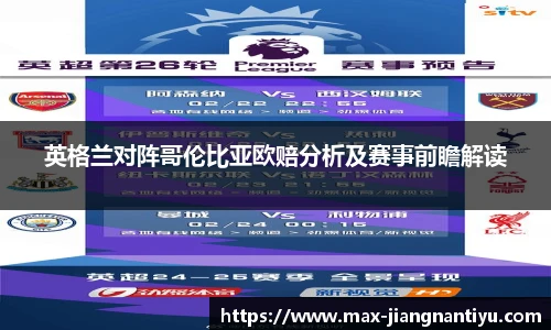 英格兰对阵哥伦比亚欧赔分析及赛事前瞻解读